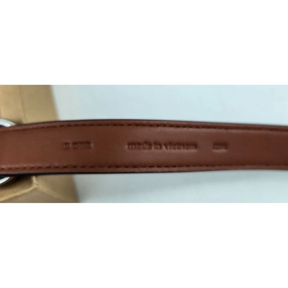 New Coach Dog Collar Medium Khaki Saddle Signature Canvas Leather CH146 J2392